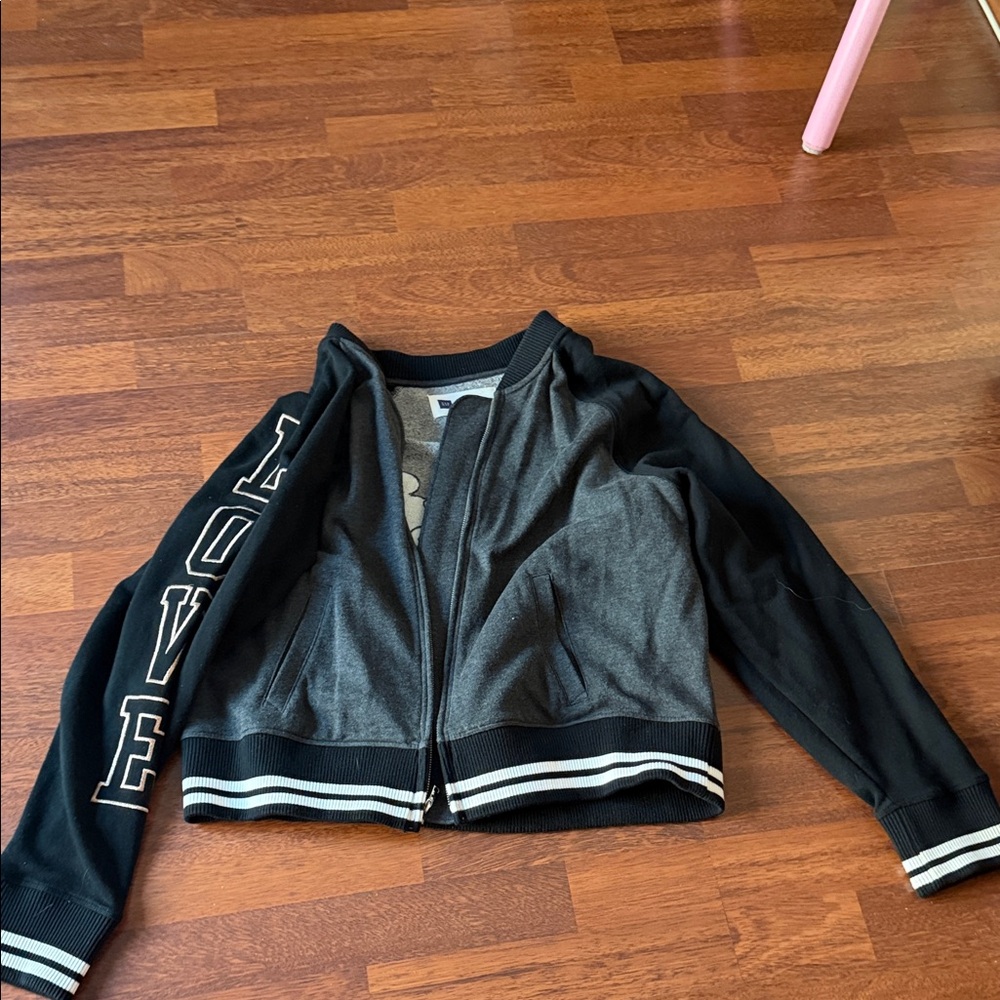 Disney Mickey Mouse Black and Gray Zip-Up Jacket